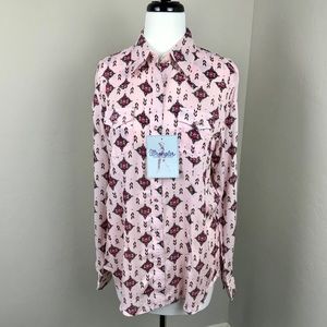 Wrangler Pink Cowgirl Western Shirt Size Medium